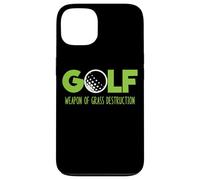 Custodia per iPhone 13 Golf divertente erba distruzione con pallina da golf grafica