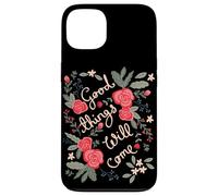 Custodia per iPhone 13 Good Things Will venire Floreale Folklore Motivazione Dicendo Arte