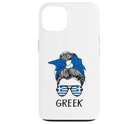 Custodia per iPhone 13 Greek Girl Greek Heritage Greece Flag