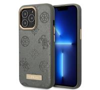 Custodia per iPhone 13 Guess MagSafe con logo Peony, colore grigio.
