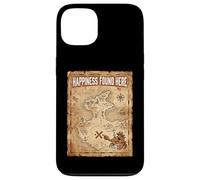 Custodia per iPhone 13 Happiness Found Here Vintage Pirate Map Crab