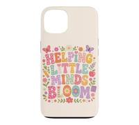 Custodia per iPhone 13 Helping Little Minds Bloom Teacher, farfalla floreale, mela