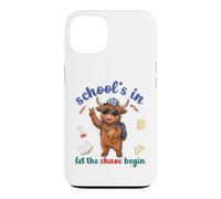 Custodia per iPhone 13 Highland Cow Back To School Vibes Scuole In Let Chaos Begin