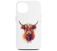 Custodia per iPhone 13 Highland Cow Farm Animal Lover Motivo Uomini Donne Bambini