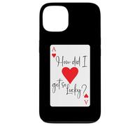 Custodia per iPhone 13 How Did I Get So Lucky Ace Card Hearts Valentine Anniversary
