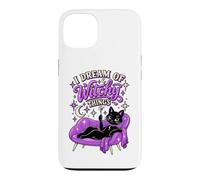 Custodia per iPhone 13 I Dream of Witchy Things Gatto Nero Strega Halloween