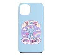 Custodia per iPhone 13 I Have Contempt - Simpatico drago kawaii sarcastico, arte dell'umore blu