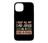 Custodia per iPhone 13 I Keep All My Dad Jokes In A Dad-A-Base Retro Father's Day