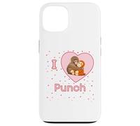 Custodia per iPhone 13 I Love Punch The Baby Monkey Hearts