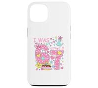 Custodia per iPhone 13 I Was 6 Now I'm 7 Birthday Shirt Girls 7th Birthday Hearts