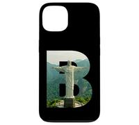 Custodia per iPhone 13 Iconico Brasile Paesaggio Cristo Redentore Lettera B