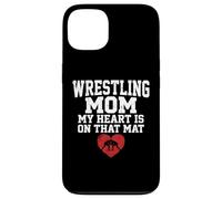 Custodia per iPhone 13 Il mio cuore è su quel tappeto Wrestling Mom Graphic