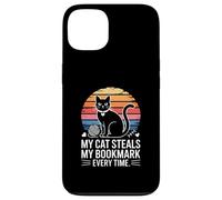Custodia per iPhone 13 Il mio gatto ruba il mio segnalibro Every Time Reader