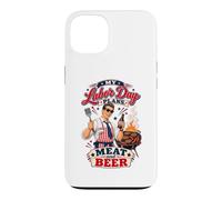 Custodia per iPhone 13 Il mio Labor Day pianifica carne e birra Retro BBQ Grill Master