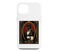 Custodia per iPhone 13 Il mistero dell'omicidio del gatto nero Art Déco di Butler