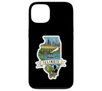 Custodia per iPhone 13 Illinois Vintage Skyline di Chicago e Orgoglio dell'Illinois