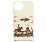 Custodia per iPhone 13 Incontro Vintage tra Cowboy e Alieno nel Deserto