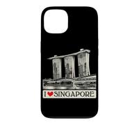 Custodia per iPhone 13 io, cuore, singapore, retro, vendemmia, orizzonte, iconico, singapore