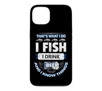 Custodia per iPhone 13 Io Pesco, Bevo Birra e So Cose Divertenti Pescando Vintage