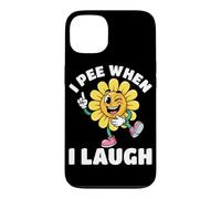 Custodia per iPhone 13 Io pipì quando rido fiore giallo pipì scherzo umorismo