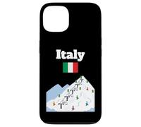 Custodia per iPhone 13 Italia, sci, viaggio, souvenir, sci, amante dello sci, bandiera italiana