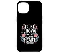 Custodia per iPhone 13 Jehovah's Witness Trust Jehovah Heart Proverbs 3:5 JW ORG JW