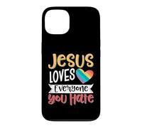 Custodia per iPhone 13 Jesus Loves Everyone You Hate
