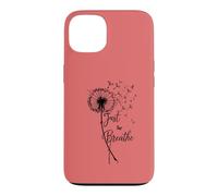 Custodia per iPhone 13 Just Breathe Dandelion Butterfly Inspirational Boho Floral