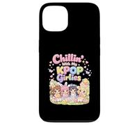 Custodia per iPhone 13 Kawaii Chibi Pasqua Chillin Con Il Mio Kpop Girlies Bunny Girls