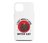Custodia per iPhone 13 Kawaii Strega Gatto I Just Really Love Cute Witch Cat Lover