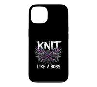 Custodia per iPhone 13 Knitting Crafter Knit Like A Boss Heavy Metals Skull