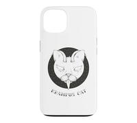 Custodia per iPhone 13 Krampus Cat Horror Xmas Illustration Horned Cat w Tongue