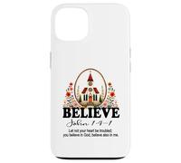 Custodia per iPhone 13 La fede cristiana crede in Cristo Bella chiesa floreale