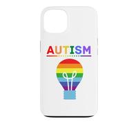 Custodia per iPhone 13 Lampadina arcobaleno per la consapevolezza dell'autismo, supporto autistico, mamma e papà