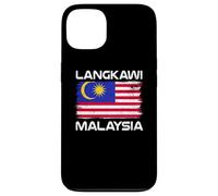 Custodia per iPhone 13 Langkawi Bandiera Malesia Distressed Orgoglio Malese