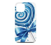 Custodia per iPhone 13 Lecca lecca cuore caramella menta piperita blu