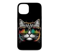 Custodia per iPhone 13 Less Drama More Techno Cat Tee - Occhiali da sole & Beats