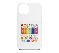 Custodia per iPhone 13 Let Kindness Grow Rainbow Books Fiori Gentilezza Orgoglio