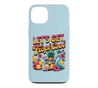 Custodia per iPhone 13 Let's Get Tropi-Cool Flamingo Ananas Beach Graphic