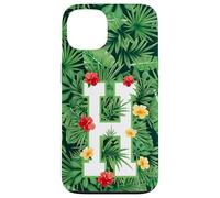 Custodia per iPhone 13 Lettera maiuscola H Alfabeto Monogramma Iniziale Fiore Giardini