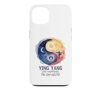 Custodia per iPhone 13 Life Happens Tai Chi aiuta Yin Yang notte e giorno