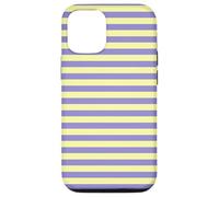 Custodia per iPhone 13 Light Yellow and Purple Horizontal Stripes Lines Preppy