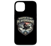 Custodia per iPhone 13 L'inverno è il mio parco giochi motoslitta americano neve slitta USA