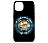 Custodia per iPhone 13 Logo vintage con scritta "Helping Tiny Humans Do Big Things Teacher"