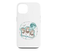 Custodia per iPhone 13 Lontra Luna - Divertente Carino Lontra Amante Mare Animale Meme Lontra