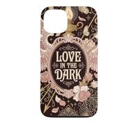 Custodia per iPhone 13 Love in the Dark, arte floreale romantica vintage con ali d'angelo