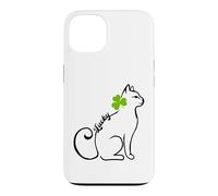 Custodia per iPhone 13 Lucky Cute Cat trifoglio verde trifoglio Irlanda Orgoglio irlandese