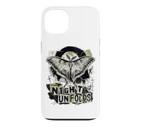 Custodia per iPhone 13 Luna Moth Night si apre grunge collage