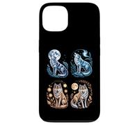 Custodia per iPhone 13 Lupi mistici Ululando Luna Divertente Fantasy Wildlife