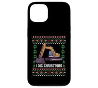 Custodia per iPhone 13 Maglione natalizio I Dig Christmas Excavator Ugly